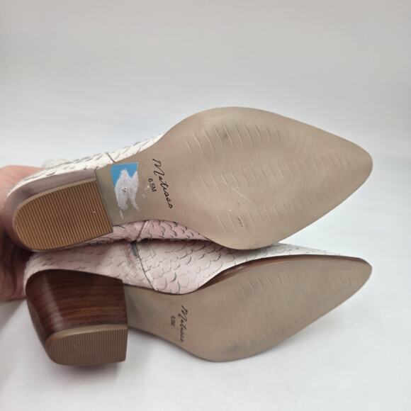 Matisse Caty White Snake Embossed Leather Ankle Boots Women's Size 6.5 M - Picture 6 of 8